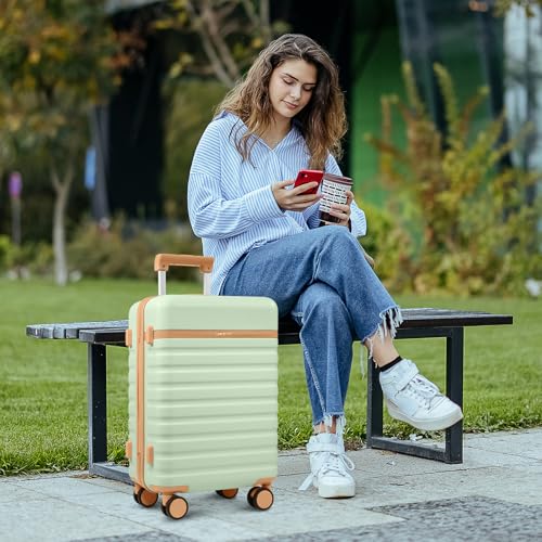 UKEIN Luggage Sets 3Piece, Carry On Luggage 20in Suitcase Set With Backpack - color: Light Green, size: 3 piece set (BP/20inch)