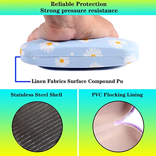 ADBGV 3Pcs Unisex Hard Shell Eyeglasses Cases, Protective Case For Glasses,Sunglasses Case with Cleaning Cloth - color: A_purple+green+blue