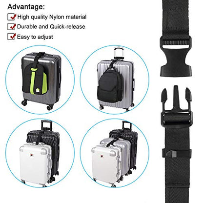 Vigorport Luggage Connector Straps for Suitcase, Add A Bag Suitcase Belt - size: 1.25''W - Large