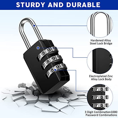 Chumia 50 Pack Small Combo Locks 3 Digit Waterproof for Luggage Locker
