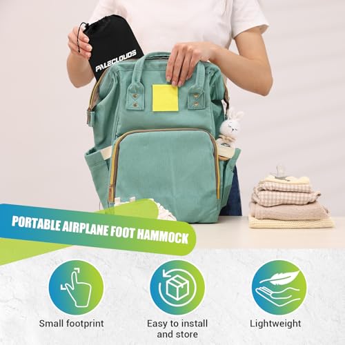 Foot Hammock for Plane Travel, No Collapse Thickened Bamboo for Long Flight - color: Grey
