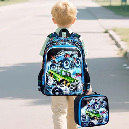 CCJPX 5PCS Kids Luggage Set for Boys, Carry-on Suitcase 18" Truck Blue - color: Blue car 5pcs