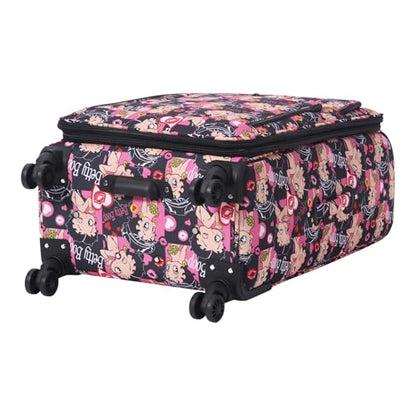 Karriage-Mate Betty Boop Printed 4-Piece Luggage Set - Expandable Softside Suitcases with 360° Spinning Wheels: 20” Carry-On & 24/28/32” Checked Travel Bags (CT1) - color: CT1