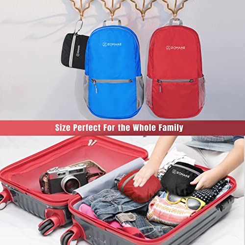 ZOMAKE Lightweight Packable Backpack, Foldable Small Travel Day Pack - color: C-red