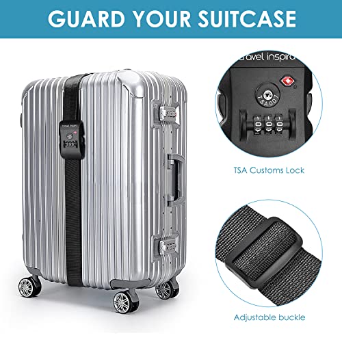 Travel Inspira Luggage Straps for Suitcases with TSA Lock - color: Red