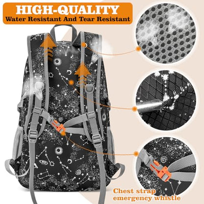 ZOMAKE Lightweight Packable Backpack 30L, Foldable Travel Hiking Daypack - color: D-starry Sky Print
