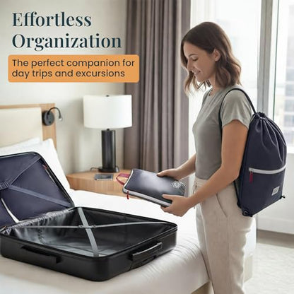 TRIPPED Travel Gear Extra Large Compression Packing Cubes 6-Piece Set - color: Navy Blue