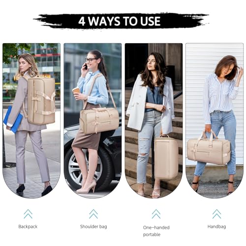 Garment Duffle Bags for Travel,Moulyan Convertible Carry on Garment Bag with Shoe Compartment,3 in 1 Waterproof Travel Suit Bag with Shoulder Strap for Men Women, Pink, Fashion,business - color: Pink