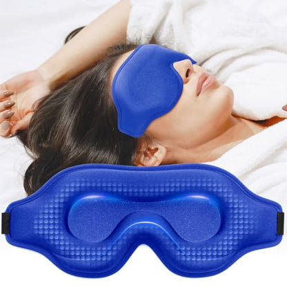 3D Blackout Weighted Eye Mask for Sleep, Eye Cover for Men Women - color: Sapphire