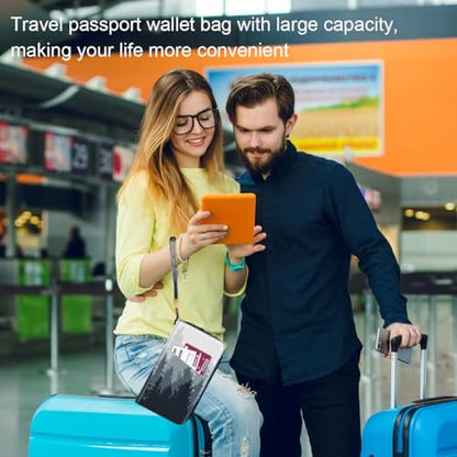 Family Passport Holder Wallet RFID Blocking Document Organizer - color: Forest