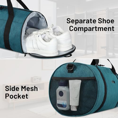 MIER Small Gym Duffle Bag with Shoe Compartment & Wet Pocket, 24L, Green - color: dark green, size: 24L