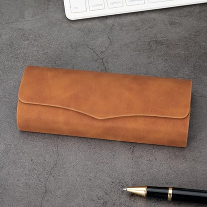 Vemiss Hard Shell Eyeglass Cases, Lightweight Portable Glasses Case for Women Men - color: D2-brown