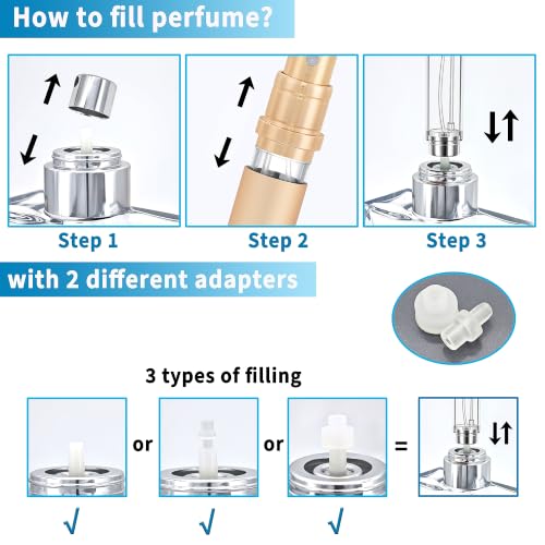 Travel Refillable Perfume Atomizer Bottle 5ml Leakproof Travel Perfume Refillable Bottle, Perfume Atomizer (Gold) - color: Gold