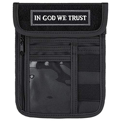 Travel Neck Wallet Tactical Passport Holder ID Card Organizer - color: Black
