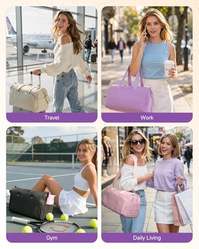 Carry On Travel Bag for Women, Personal Item Weekender, Beige - color: Beige