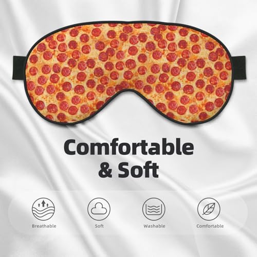 Pizza Pepperoni Sleeping Eye Mask Eye Mask for Sleeping Soft Comfort Eye Shade Blackout Eye Cover for Deep Rest Travel Nap Meditation - color: Pizza Pepperoni
