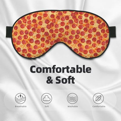Pizza Pepperoni Sleeping Eye Mask Eye Mask for Sleeping Soft Comfort Eye Shade Blackout Eye Cover for Deep Rest Travel Nap Meditation - color: Pizza Pepperoni