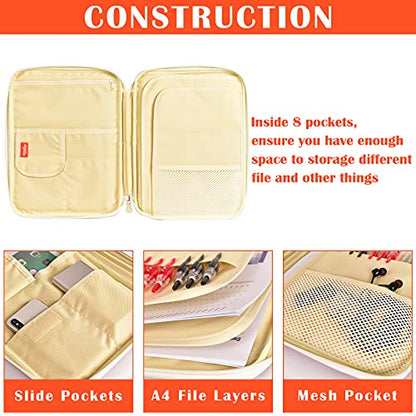 Lanola A4 Document Bags Portfolio Waterproof Business File Holder Travel Gear Organizer Electronics Accessories Bag - color: Purple