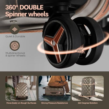2-Piece Set(14/20in) Carry On Luggage,Expandable w/TSA LOCK - color: ELEPHANTSKIN, size: 20 inch + 14 inch Set