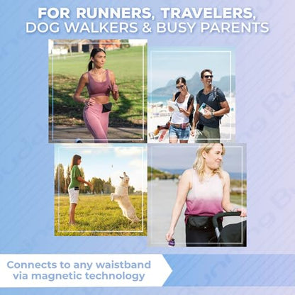 Running Buddy Magnetic Pouch Beltless Workout Pouch No Bounce - color: Mini Black, size: 3.75 in x 4 in