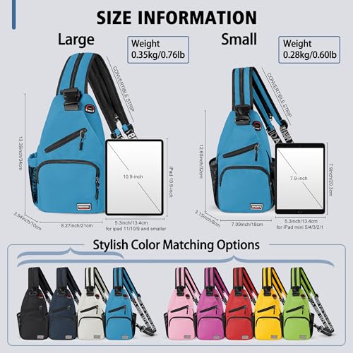 Geestock Convertible Sling Bag Crossbody Backpack for Women Men, Blue - color: Blue, size: Small