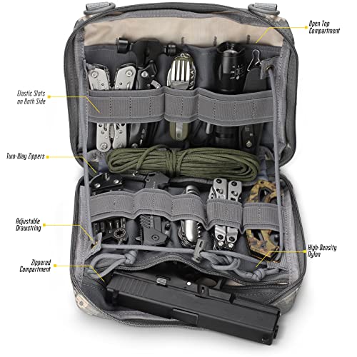 WYNEX Tactical Admin Molle 파우치, Medical EDC EMT 유틸리티 백 쉘 디자인 부착 파우치 1000D 나일론 하이킹 벨트 백 - color: ACU 카모