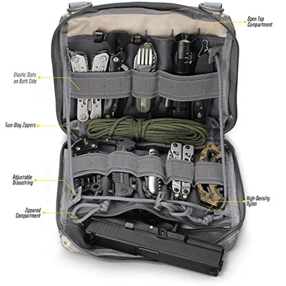 WYNEX Tactical Admin Molle 파우치, Medical EDC EMT 유틸리티 백 쉘 디자인 부착 파우치 1000D 나일론 하이킹 벨트 백 - color: ACU 카모