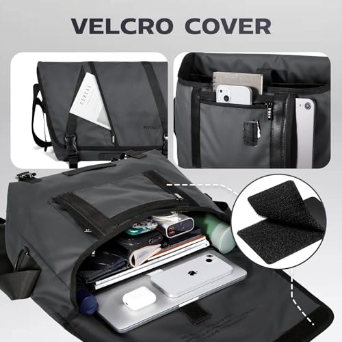 Large Messenger Bag Crossbody Laptop, Black - color: Dark Black