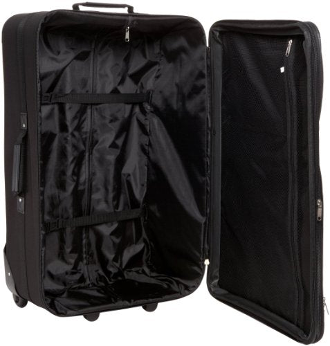 Rockland Fashion Softside 4 Piece Luggage Set, Expandable, (14" Tote/19"/24"/28"), Black - color: Black, size: 4 Piece (28"/24"/19"/14" Tote)