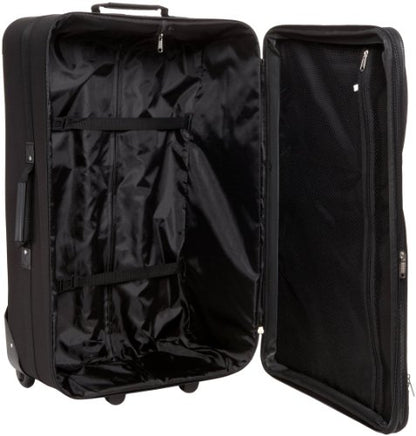 Rockland Fashion Softside 4 Piece Luggage Set, Expandable, (14" Tote/19"/24"/28"), Black - color: Black, size: 4 Piece (28"/24"/19"/14" Tote)