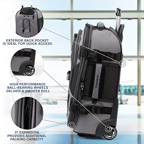 Travelpro Bold Softside Carry-On Rollaboard, Grey/Black, 22-Inch - color: Grey/Black, size: Carry-On 22-Inch