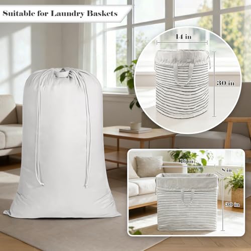 120L Extra Large Laundry Bag with Handles for Travel & Dorms - color: Grey