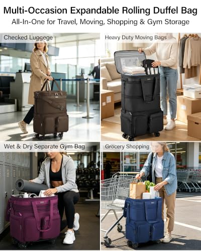 MILADA Expandable Luggage Bags for Travel Large Suitcases with Wheels - color: Black