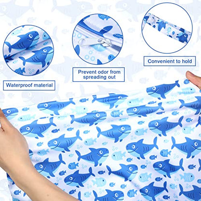 Shappy 2 Pack Wet Dry Bag Travel Laundry Waterproof,Butterfly - style: Shark