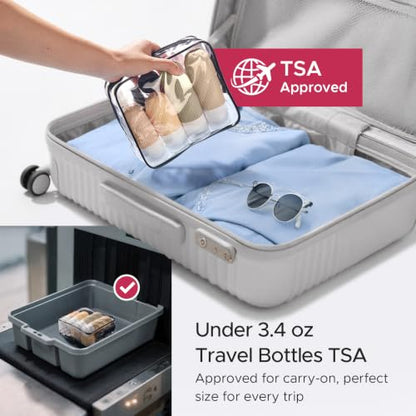 LitBear 23 Pack TSA Approved Travel Bottles for Toiletries, Leak Proof - color: Brown