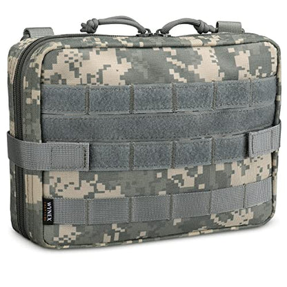 WYNEX Tactical Admin Molle 파우치, Medical EDC EMT 유틸리티 백 쉘 디자인 부착 파우치 1000D 나일론 하이킹 벨트 백 - color: ACU 카모