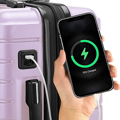 Traveler's Choice Archer Polycarbonate Hardside Spinner Luggage Set, Tie Down Straps, Light Purple, 2-Piece - color: Light Purple, size: 2-Piece Set