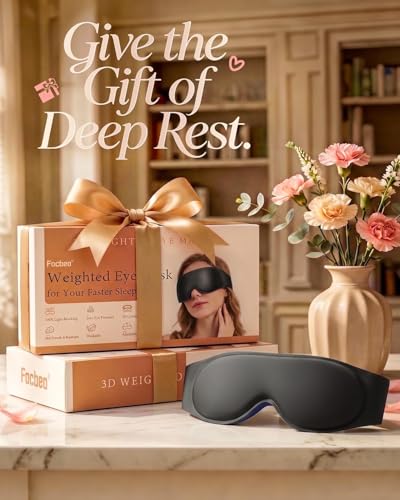 Weighted Eye Mask for Sleeping, 100% Blackout Sleep Mask for Women and Men - color: Black