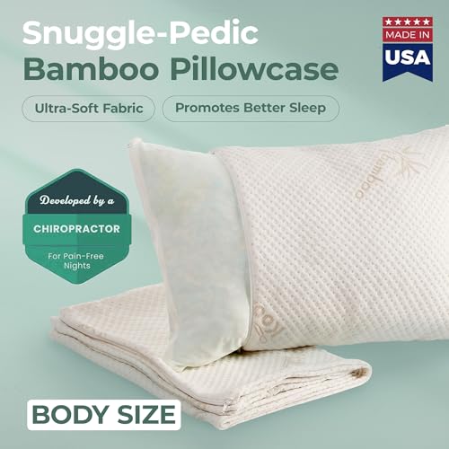 Snuggle-Pedic Pillow Covers - Zippered Body Pillow Protector w/Kool Flow Technology, 20x54 Inches - Made in The USA - size: Body