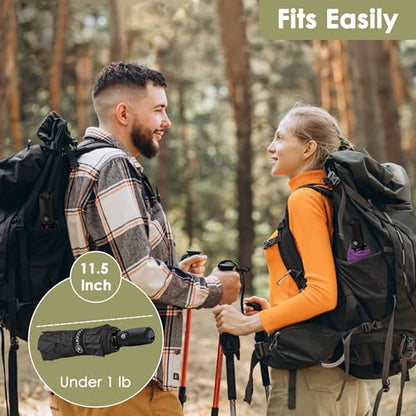Windproof Compact Travel Umbrellas for Rain – Easy Auto Open Close, Automatic Durable Waterproof – Backpack, Portable, Lightweight Umbrellas for Travel - color: 1xYellow/Purple