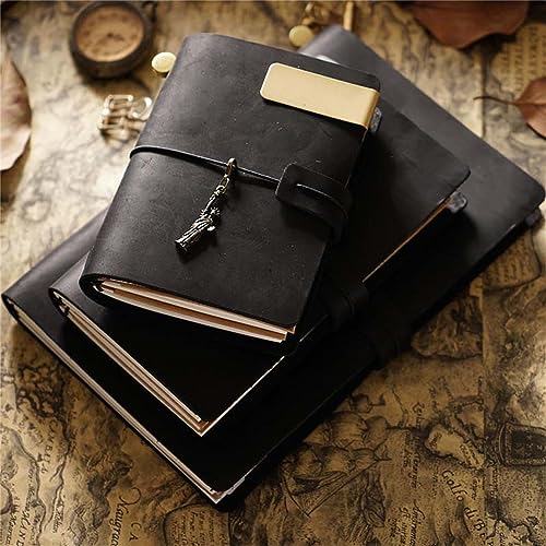 Genuine Leather TN Travel Notebook Protective Cover Journal Sketchbook Planner Agenda Diary Personal Organizers Noteboo (Black Passport) - color: Black Passport