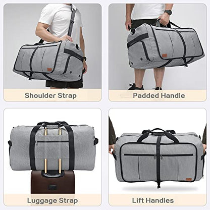 120L Foldable Collapsible Waterproof Travel Duffle Bag for Men and Women - color: Gray, size: 120L