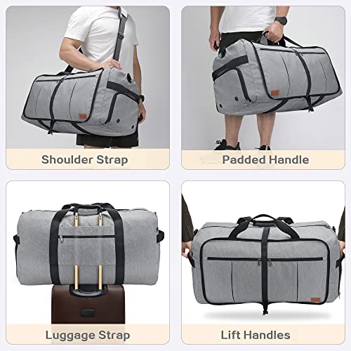 100L EXTRA LARGE Foldable Waterproof Travel Duffel Bag for Men Women Gray - color: Gray, size: 100L