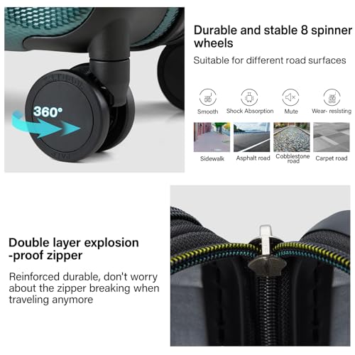 Hanke Expandable Hard Shell Luggage Sets, 2 Piece, 20/29 Inch - color: Blackish Green, size: 2 Pc Set EXT (20/29)