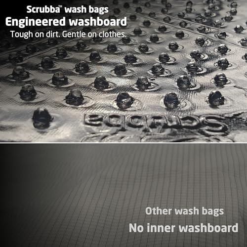 Scrubba Wash Bag Patented Washboard-in-a-Bag™ 5 oz Travel Clothes Washer