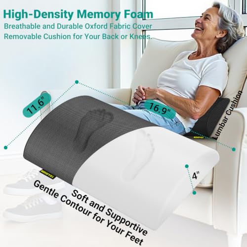 YEASHEIN Adjustable Foot Rest for Under Desk at Work, 6 Positions - Gray - color: Gray