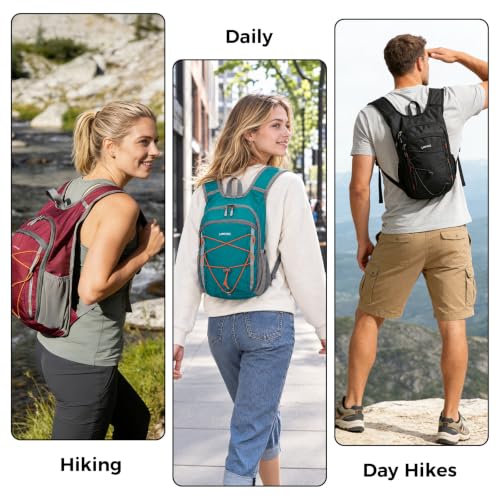 Small Hiking Backpack 13L Lightweight Foldable Travel Daypack for Men Women - color: Green