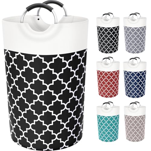 Large Laundry Basket, 115L Tall Collapsible Hamper with Handles, Black - color: Black, size: 115l