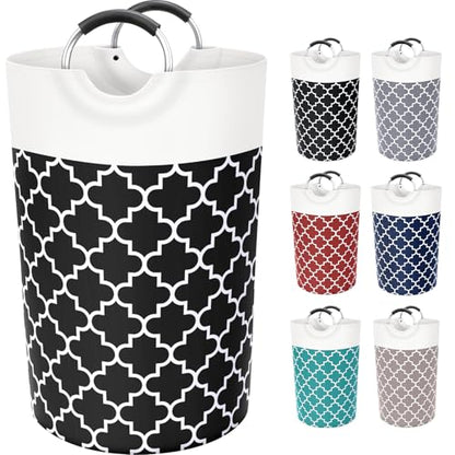 Large Laundry Basket, 115L Tall Collapsible Hamper with Handles, Black - color: Black, size: 115l