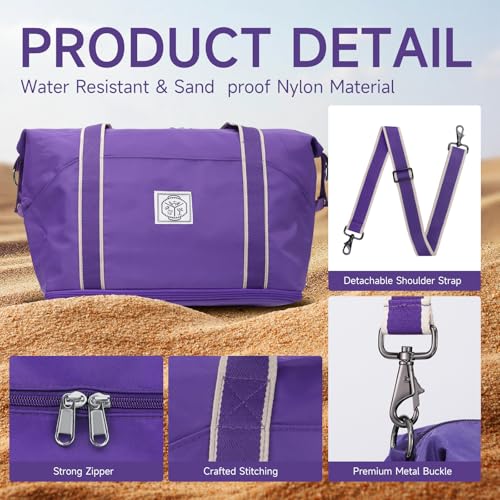 WALNEW Travel Duffel Bag, Weekender Bag for Women, Purple - color: Purple